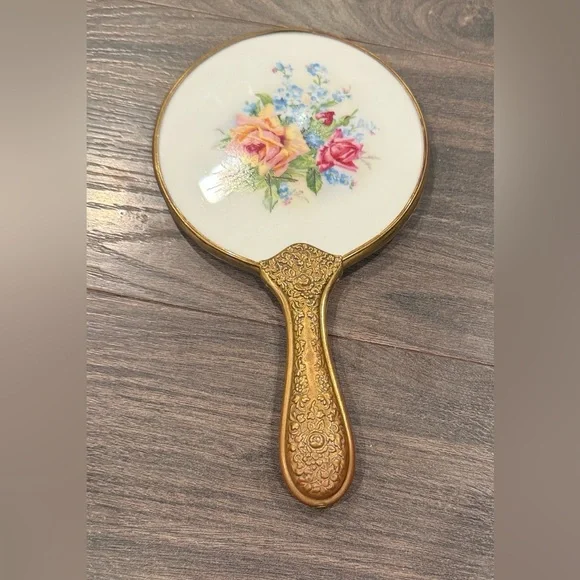 Elegant Gold Handheld Mirror